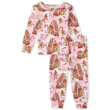 Girls' Christmas Pajama Set - Pink Gingerbread, 4T