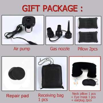 Onirii Inflatable Car Air Mattress Back Seat Bed,Car Beds Thickened Car Camping Air Mattress Bed with Air Pump,Blow Up Bed Portable Car Travel Mattress,Car Sleeping Bed for Car Universal SUV