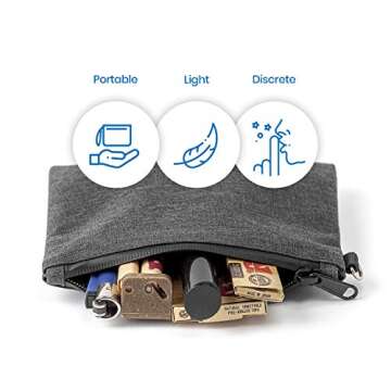 Epulse Small Smell Proof Bag - Odor Proof Bags Container - No Smell Scent Stash Pouch - Smellproof Bag Carbon Lined (Gray - 6x4 inch)