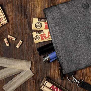 Epulse Small Smell Proof Bag - Odor Proof Bags Container - No Smell Scent Stash Pouch - Smellproof Bag Carbon Lined (Gray - 6x4 inch)