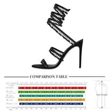 Longwenxuan Rhinestone Stiletto Heels for Women