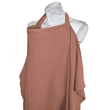 Konssy Muslin Nursing Cover - Breathable Cotton Nursing Apron for Moms