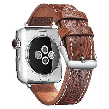 louyebh Leather Watch Bands for Apple Watch 38/40/41mm - Stylish & Comfortable