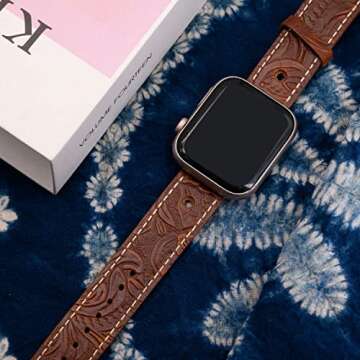 louyebh Genuine Leather Watch Bands for Apple Watch