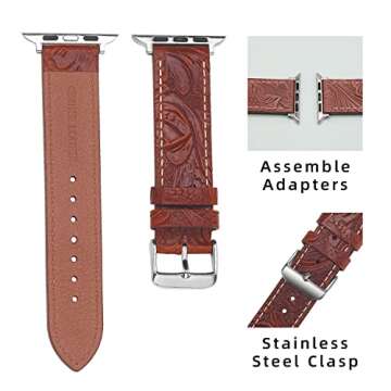louyebh Genuine Leather Watch Bands for Apple Watch