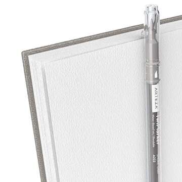 ARTEZA Watercolor Sketchbook, 3-Pack, 64 Pages Each, 5.5 x 8.5 Inches, Gray Hardcover, 140-Pound Spiral-Bound Paper