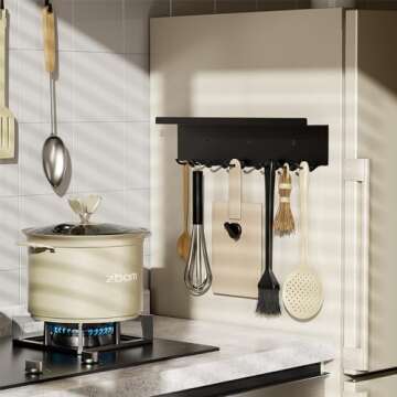 Volnamal Key Holder Wall Mount, Magnetic Key Hooks and Mail Organizer Tray with 8 Hooks, Adhesive Ke...