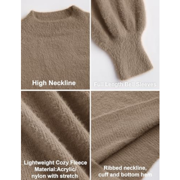 ZESICA Women's Soft Turtleneck Knit Dress - Stylish & Comfortable