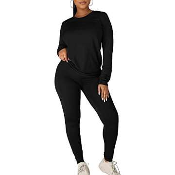 Kaximil Women's Workout Tracksuit 2 Piece Outfits Long Sleeve Top Legging Jogger Pants Set