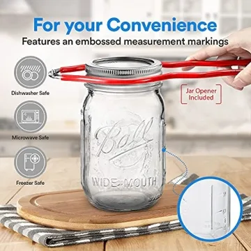 Wide Mouth Mason Jars Pack - Perfect for Canning & DIY