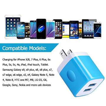 Charger Block, 5-Pack Dual Port Fast Charging USB Blocks