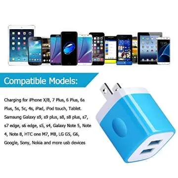 Charger Block, 5-Pack Dual Port Fast Charging USB Blocks