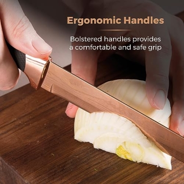 Tower Damascus Effect Kitchen Knife Set with Stainless Steel Blades and Acrylic Stand, 5 Piece, Black 5 Count