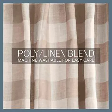 Elrene Home Fashions Farmhouse Living Grainger Buffalo-Check Blackout Window Curtain, Living Room and Bedroom Drape with Rod Pocket Tabs, 52" x 84", Linen, 1 Panel