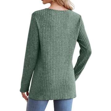 Jescakoo Tunic Tops to Wear with Leggings Pullover Sweaters for Women 2024 Green M