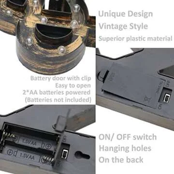 Vintage Light Up Marquee Letters with Lights Illuminated Industrial Style Lighted Alphabet Letter Signs Coffee Bar Apartment Bedroom Wall Home Initials Decor