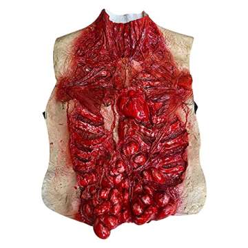 Lyxaof Bloody Intestine Scary Dead Body Halloween Prop Organ Fake Body Parts with Zombie Mask Haunte...