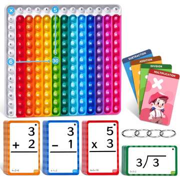 Math Flash Cards & Fidget Chart for Kids Ages 4-8