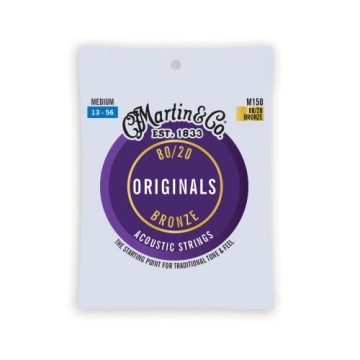 MARTIN M150 Acoustic Guitar Strings | 80/20 Bronze for Deep Bass and Bright Trebles