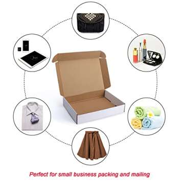 Lyeasw 11x8x2 Inch Shipping Boxes 20 Pack Corrugated Cardboard Box Mailer for Small Business Mailing Packing, White