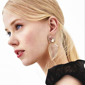 Stylish Acrylic Geometric Statement Earrings by KELMALL