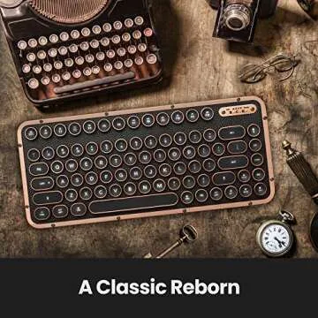 Azio Retro Compact Mechanical Keyboard with Leather Top