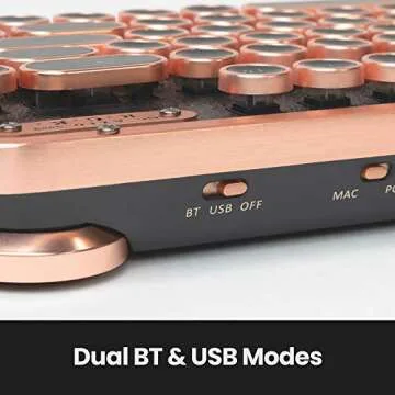 Azio Retro Compact Mechanical Keyboard with Leather Top