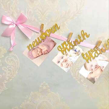 VGOODALL 1st Birthday Photo Banner - Milestone Decoration