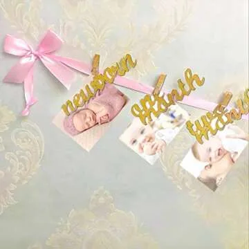 VGOODALL 1st Birthday Photo Banner - Milestone Decoration