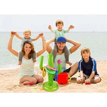 UNIME Inflatable Cactus Ring Toss Game for Kids Fun