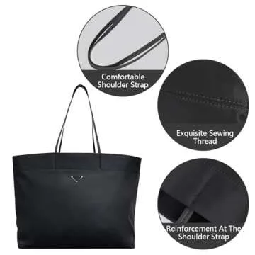 Lizbin Tote Bag for Women, Handbags for Women, Women Fashion Handbags Tote Bags, Tote Shoulder Bag for Women, Shoulder Satchel Bags Top Handle Handbags Ladies Shoulder Bags Hobo Bag (Black)