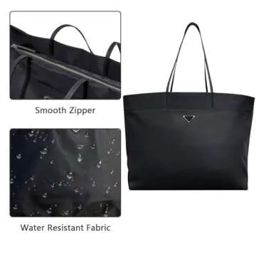 Lizbin Tote Bag for Women, Handbags for Women, Women Fashion Handbags Tote Bags, Tote Shoulder Bag for Women, Shoulder Satchel Bags Top Handle Handbags Ladies Shoulder Bags Hobo Bag (Black)