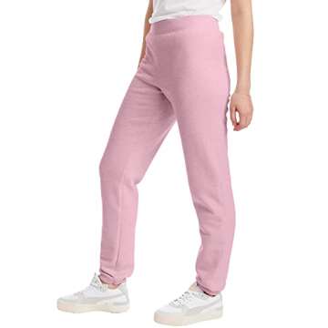 Hanes Women's EcoSmart Cinched Cuff Sweatpants, Pale Pink, Medium