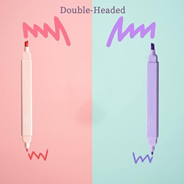 Konket 12Pcs Aesthetic Pastel Highlighters for No Bleed