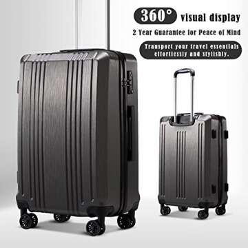 Coolife Luggage Suitcase PC+ABS with TSA Lock Spinner Carry on Hardshell Lightweight 20in 24in 28in ...