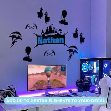 CRYTONITE Personalized Name Famous Game Decorations I Wall Decals for Gaming Room Decor I Custom Dec...