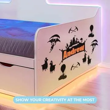 CRYTONITE Personalized Name Famous Game Decorations I Wall Decals for Gaming Room Decor I Custom Decal for Famous Game Party Decorations I Boys Bedroom Decor (Wide 20"x12" Height)