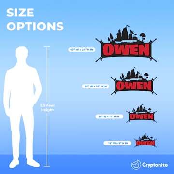 CRYTONITE Personalized Name Famous Game Decorations I Wall Decals for Gaming Room Decor I Custom Decal for Famous Game Party Decorations I Boys Bedroom Decor (Wide 20"x12" Height)