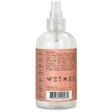 Shea Moisture Coconut Hibiscus Hold & Shine Daily Moisture Mist w/Silk protein & Neem Oil 8 oz, Thick, Curly Hair, Sulfate Free & Color Safe, Pack of 2