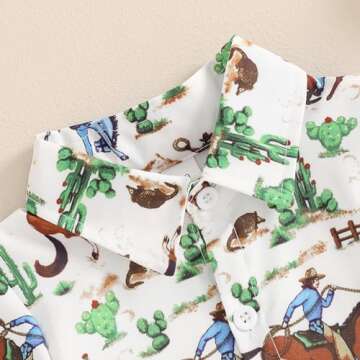 Rarjuiey Newborn Western Baby Boy Outfits Country Cow Shirt Romper Short Sleeve Button Down Bodysuit...
