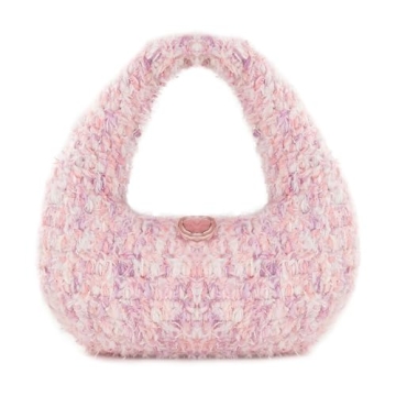 LUNIQO Clutch Purse for Women - Handmade Crochet Evening Handbag for Prom, Party, Wedding (Pink Purp...