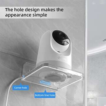 Wall Mount Floating Shelves for 2 Pcs Camera Mini Speaker Shelf Baby Monitor Wall Mount Shelf Other Small Items in Bedroom Bathroom Kitchen Living Room Clear Mini Shelf Flexible Use for Wall Space