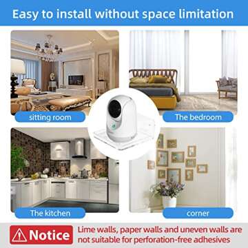 Wall Mount Floating Shelves for 2 Pcs Camera Mini Speaker Shelf Baby Monitor Wall Mount Shelf Other Small Items in Bedroom Bathroom Kitchen Living Room Clear Mini Shelf Flexible Use for Wall Space