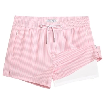 maamgic Mens Swim Trunks with Compression Liner - Quick Dry, Stylish Swimwear