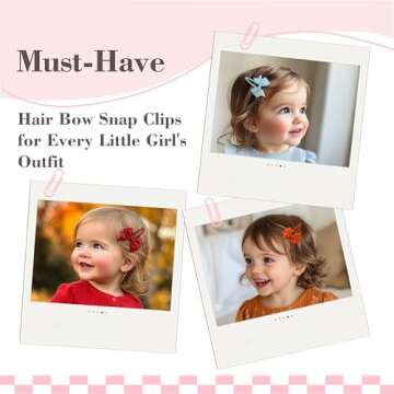Ruyaa Hair Clips, 40-Pack Premium Quality Lightweight Hair Bows Snap Clips in 20 Colors, Baby Barret...