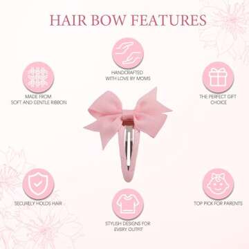 Ruyaa Hair Clips 40-Pack - Vibrant Hair Bows for Kids