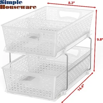 Simple Houseware 2 Tier Organizer for Efficient Storage Solutions