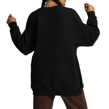 Aoxjox Womens Fleece Oversized Cloud Sweatshirt in Black