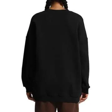 Aoxjox Womens Fleece Oversized Cloud Sweatshirt in Black