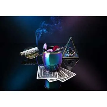 Blush Mirage Moscow Mule Mug, Iridescent Mule Mug, 16 Ounce Metal Cocktail Glass, Stainless Steel, Rainbow Finish, Set of 1